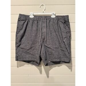 Express Men's Gray Chambray Drawstring Elastic‎ Waist Shorts Size XL